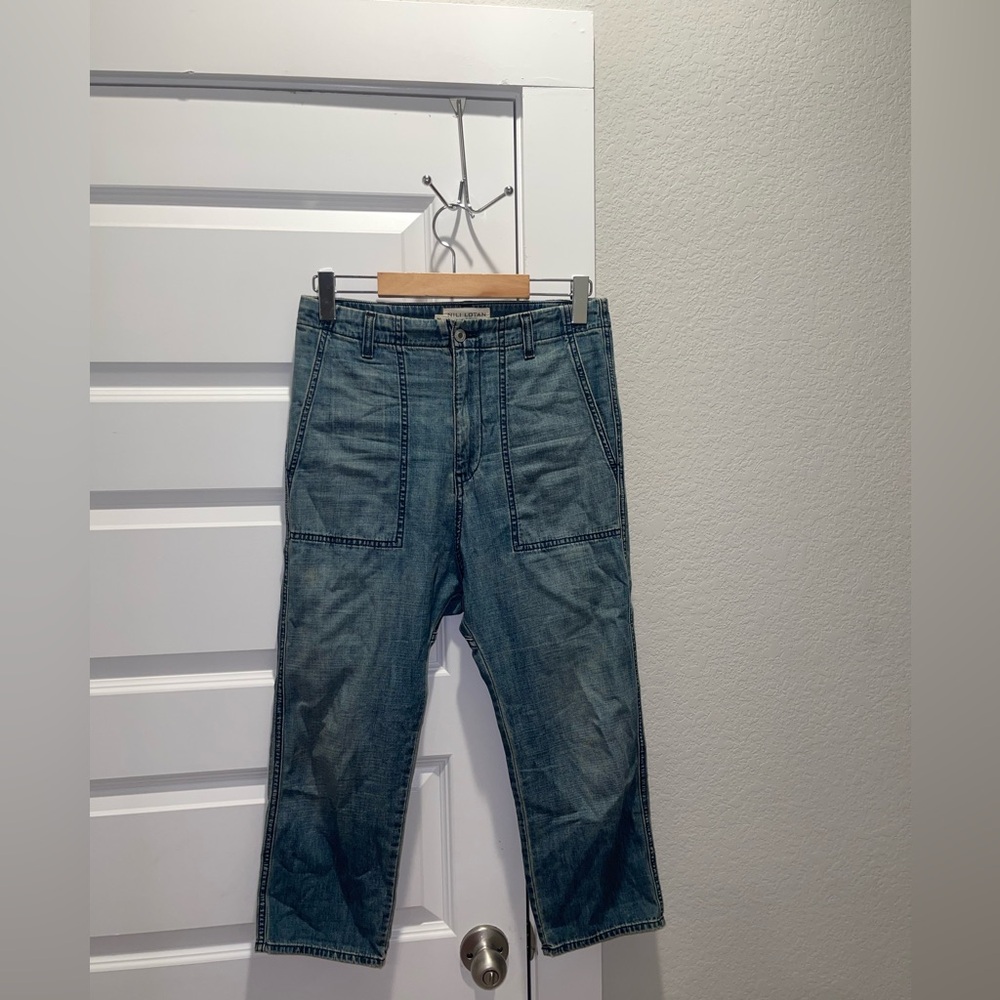 Nili Lotan soft denim drop crotch Luna Jeans Sz 24 - Picture 2 of 8